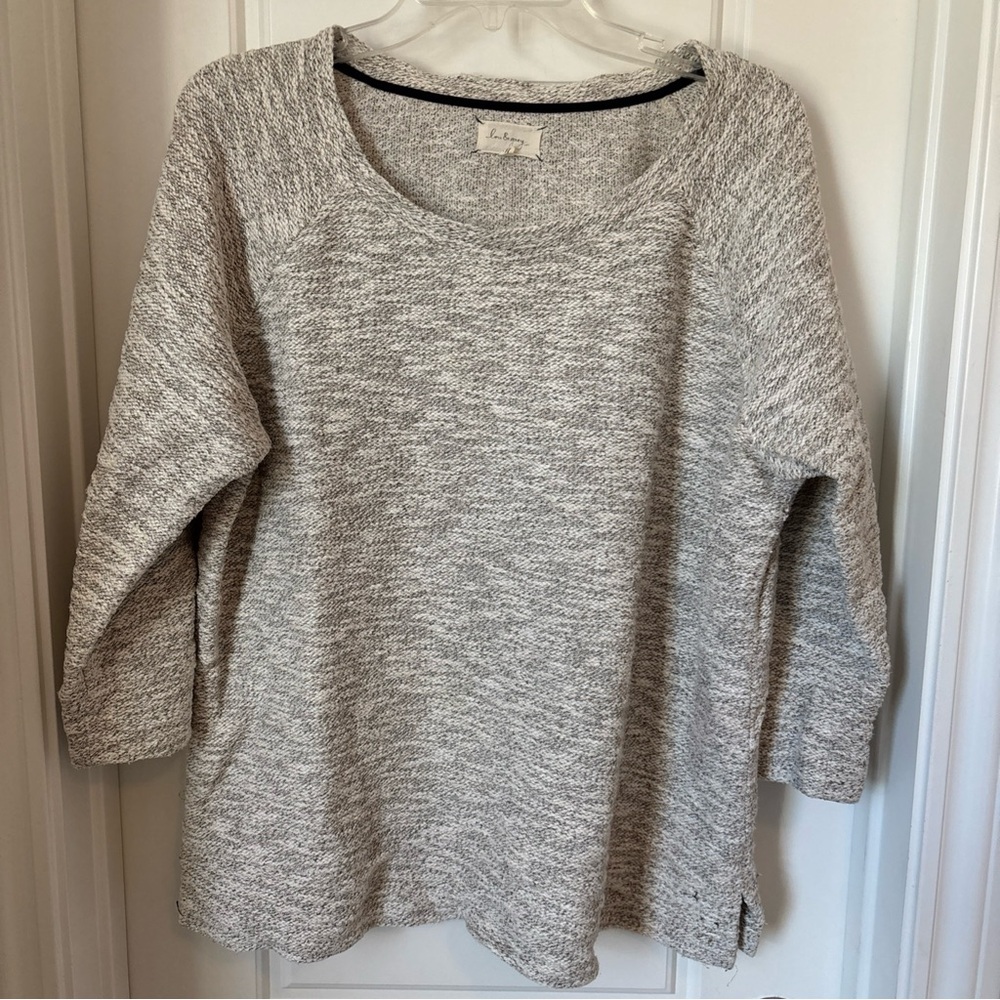 Lou & Grey Boucle  Cream Sweater with gold accents